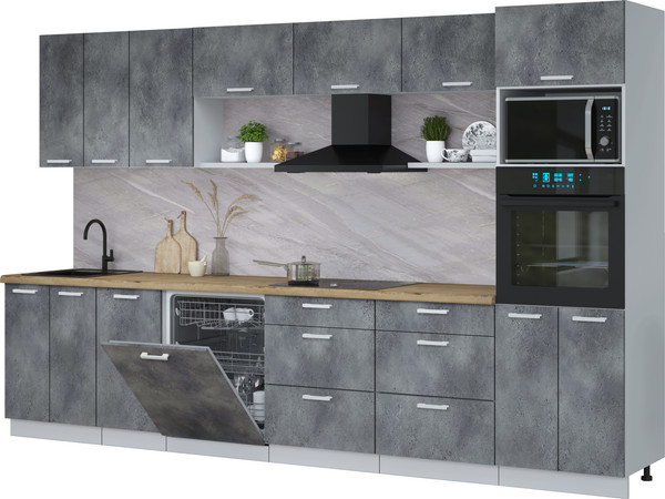 Кухонный гарнитур Интерлиния Мила Лайт 3.4-ПМ1-2  - фото