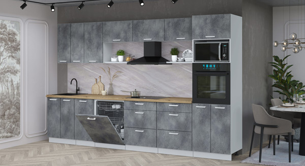 Кухонный гарнитур Интерлиния Мила Лайт 3.4-ПМ1-2 