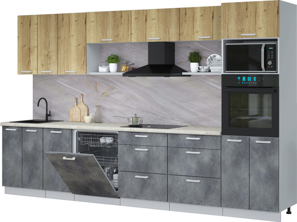 Кухонный гарнитур Интерлиния Мила Лайт 3.4-ПМ1-2  - фото