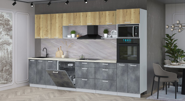 Кухонный гарнитур Интерлиния Мила Лайт 3.4-ПМ1-2 