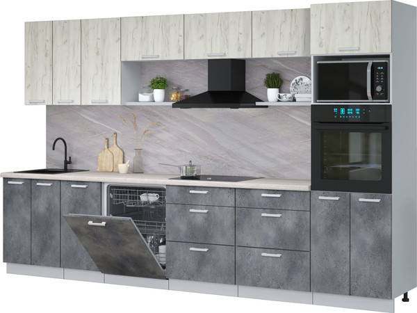 Кухонный гарнитур Интерлиния Мила Лайт 3.4-ПМ1-2  - фото