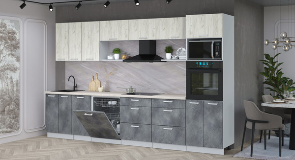 Кухонный гарнитур Интерлиния Мила Лайт 3.4-ПМ1-2 