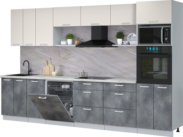 Кухонный гарнитур Интерлиния Мила Лайт 3.4-ПМ1-2  - фото