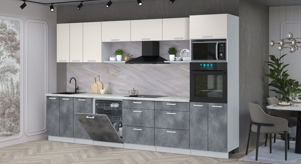 Кухонный гарнитур Интерлиния Мила Лайт 3.4-ПМ1-2 