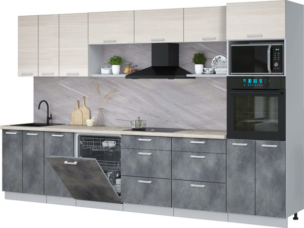 Кухонный гарнитур Интерлиния Мила Лайт 3.4-ПМ1-2  - фото