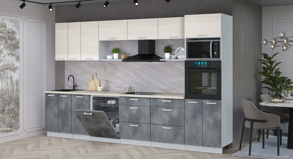 Кухонный гарнитур Интерлиния Мила Лайт 3.4-ПМ1-2 