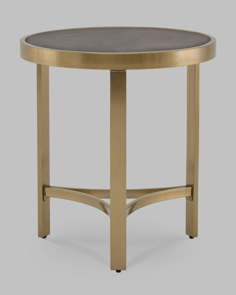 Журнальный столик Stool Group Адриана 50x50 / EET-223-BRCG-BNSG (серая керамика/сталь шампань)