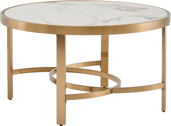 Журнальный столик Stool Group Адриана 80x80 / ECT-223-BRCG-BDFL (светлая керамика/сталь шампань) - фото