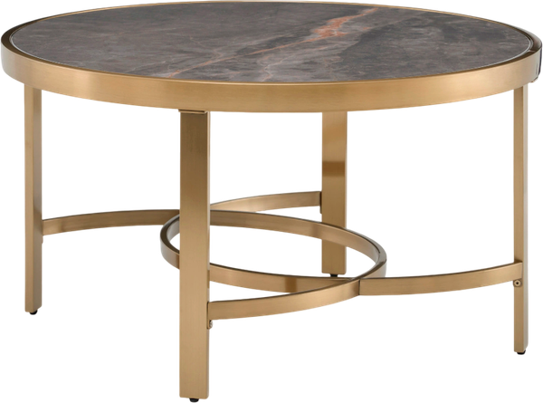 Журнальный столик Stool Group Адриана 80x80 / ECT-223-BRCG-BNSG (серая керамика/сталь шампань) - фото