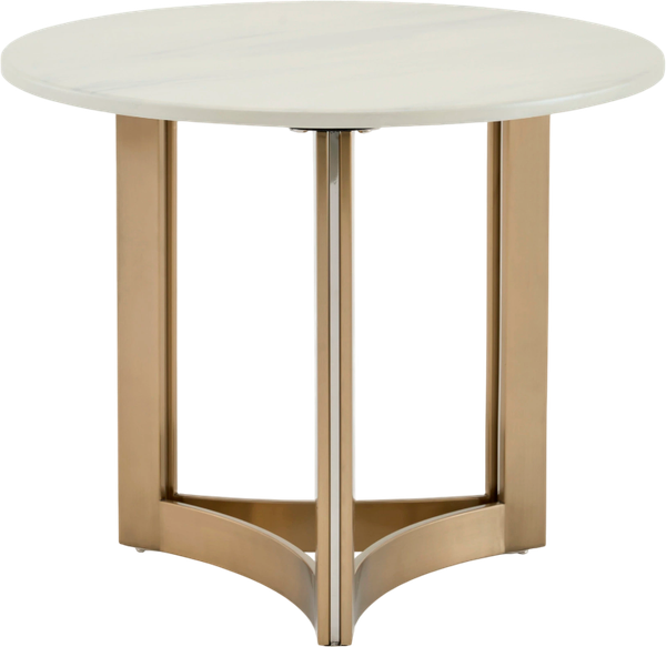 Журнальный столик Stool Group Кассия 60x60 / EET-292-BRCGS-white 333-2 (светлая керамика/сталь шампань) - фото