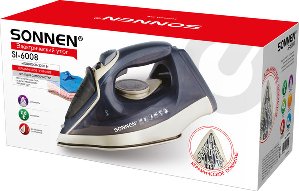 Утюг Sonnen SI-6008 / 456998 (серебристый/золотой)