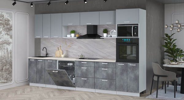 Кухонный гарнитур Интерлиния Мила Лайт 3.4-ПМ1-2