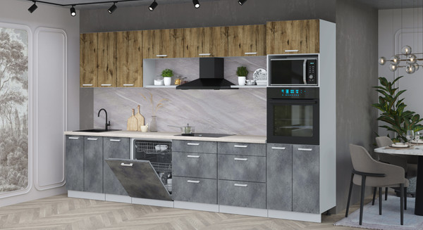 Кухонный гарнитур Интерлиния Мила Лайт 3.4-ПМ1-2 