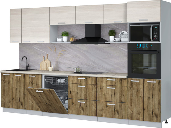 Кухонный гарнитур Интерлиния Мила Лайт 3.4-ПМ1-2 - фото