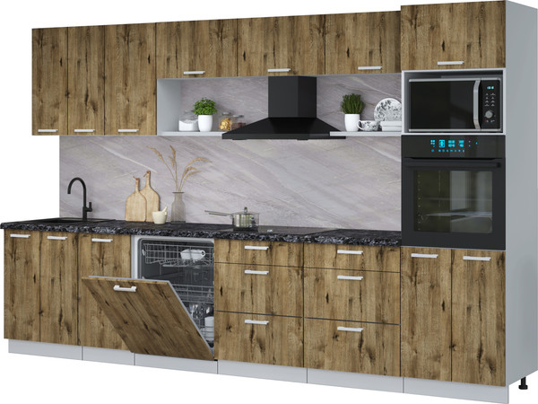 Кухонный гарнитур Интерлиния Мила Лайт 3.4-ПМ1-2  - фото