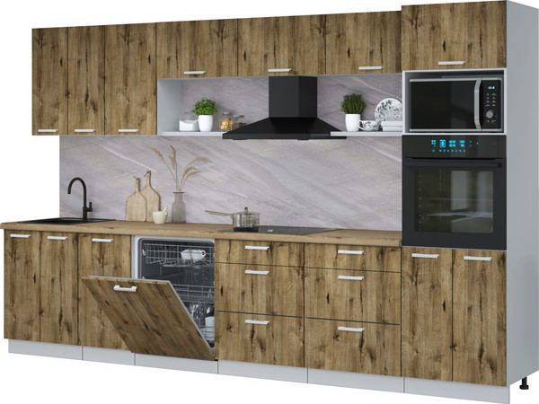 Кухонный гарнитур Интерлиния Мила Лайт 3.4-ПМ1-2  - фото