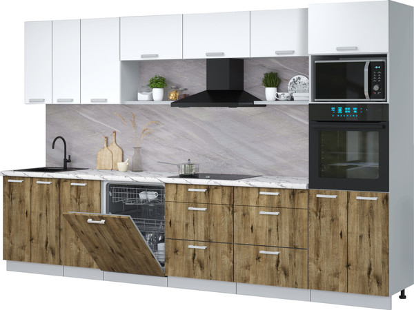 Кухонный гарнитур Интерлиния Мила Лайт 3.4-ПМ1-2  - фото