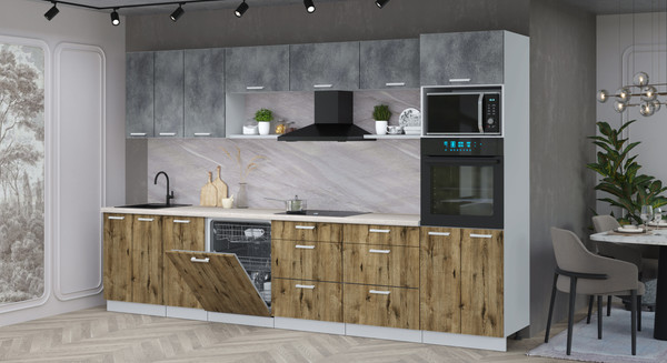 Кухонный гарнитур Интерлиния Мила Лайт 3.4-ПМ1-2 