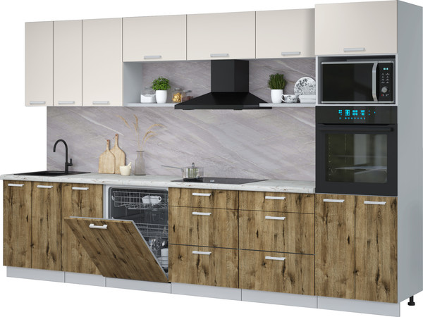 Кухонный гарнитур Интерлиния Мила Лайт 3.4-ПМ1-2  - фото