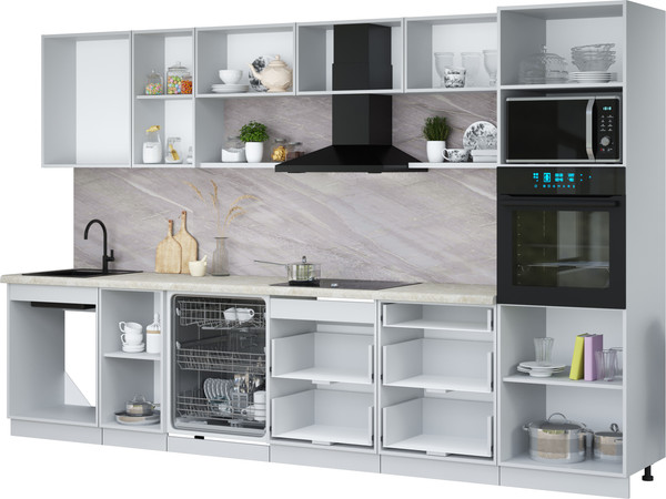 Кухонный гарнитур Интерлиния Мила Лайт 3.4-ПМ1-2 