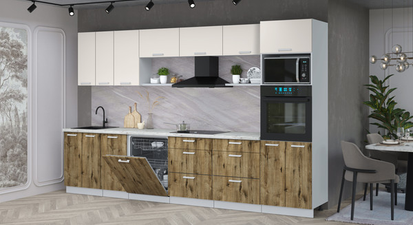 Кухонный гарнитур Интерлиния Мила Лайт 3.4-ПМ1-2 