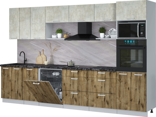 Кухонный гарнитур Интерлиния Мила Лайт 3.4-ПМ1-2  - фото