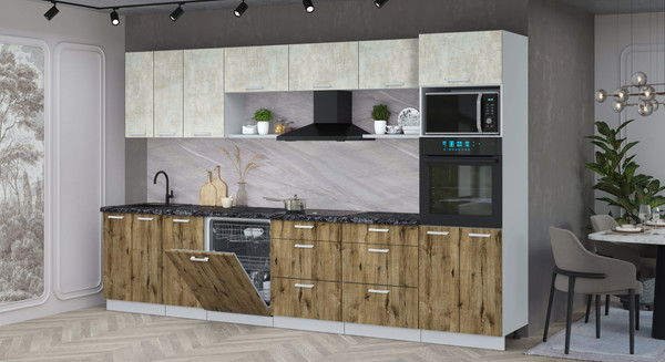 Кухонный гарнитур Интерлиния Мила Лайт 3.4-ПМ1-2 