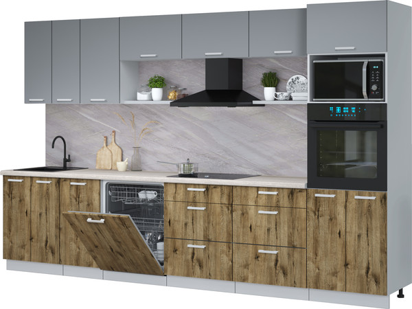 Кухонный гарнитур Интерлиния Мила Лайт 3.4-ПМ1-2  - фото