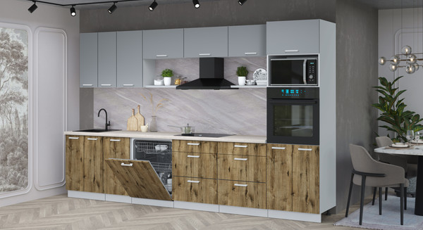 Кухонный гарнитур Интерлиния Мила Лайт 3.4-ПМ1-2 