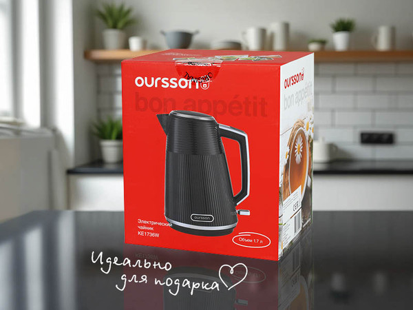 Электрочайник Oursson KE1736W/BL