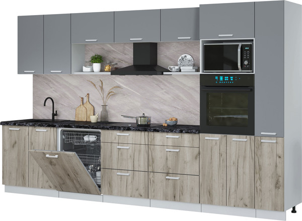 Кухонный гарнитур Интерлиния Мила Лайт 3.5-ПМ1  - фото