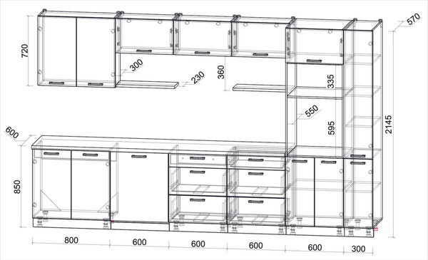 Кухонный гарнитур Интерлиния Мила Лайт 3.5-ПМ1 