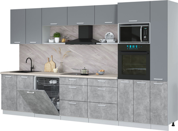 Кухонный гарнитур Интерлиния Мила Лайт 3.5-ПМ1  - фото