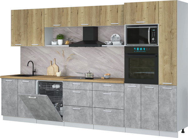 Кухонный гарнитур Интерлиния Мила Лайт 3.5-ПМ1 - фото