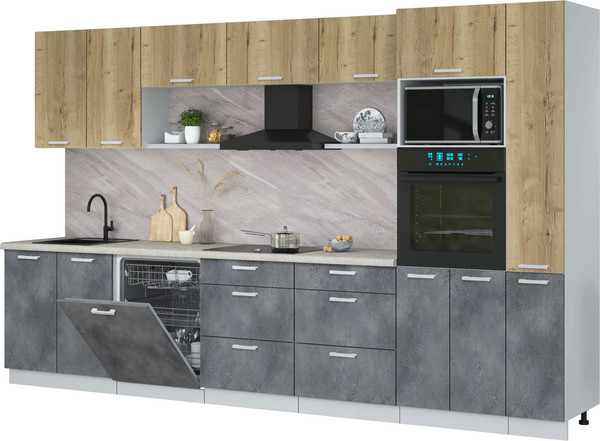 Кухонный гарнитур Интерлиния Мила Лайт 3.5-ПМ1 - фото