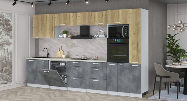 Кухонный гарнитур Интерлиния Мила Лайт 3.5-ПМ1