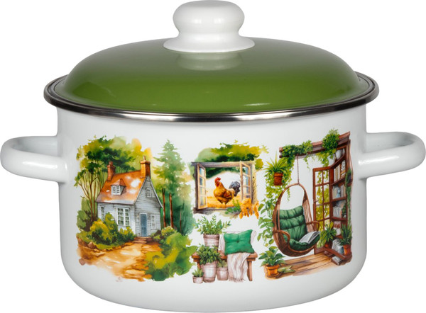 Кастрюля СтальЭмаль Лето на даче 6RD201M - фото