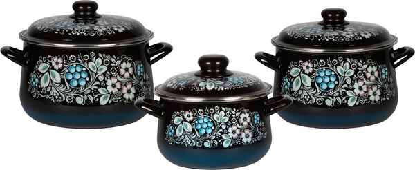 Набор кастрюль СтальЭмаль Вологодский сувенир 1с408 - фото