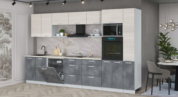 Кухонный гарнитур Интерлиния Мила Лайт 3.5-ПМ1 