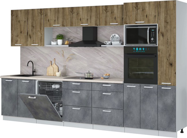 Кухонный гарнитур Интерлиния Мила Лайт 3.5-ПМ1  - фото