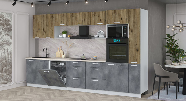 Кухонный гарнитур Интерлиния Мила Лайт 3.5-ПМ1 