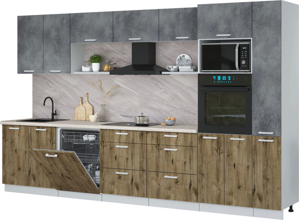 Кухонный гарнитур Интерлиния Мила Лайт 3.5-ПМ1  - фото