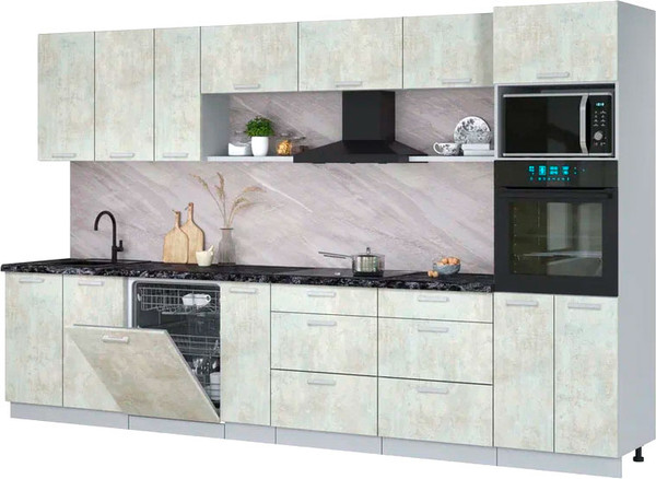 Кухонный гарнитур Интерлиния Мила Лайт 3.5-ПМ1-2  - фото