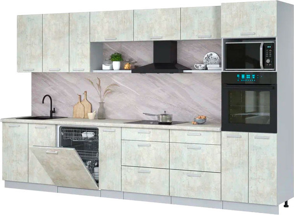 Кухонный гарнитур Интерлиния Мила Лайт 3.5-ПМ1-2  - фото