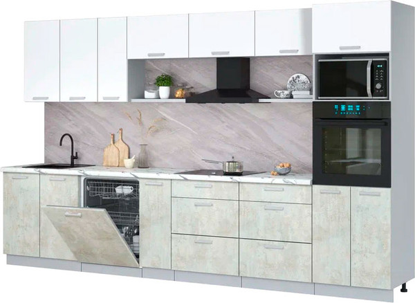 Кухонный гарнитур Интерлиния Мила Лайт 3.5-ПМ1-2  - фото