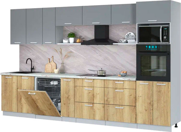 Кухонный гарнитур Интерлиния Мила Лайт 3.5-ПМ1-2  - фото