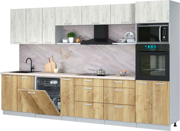 Кухонный гарнитур Интерлиния Мила Лайт 3.5-ПМ1-2  - фото