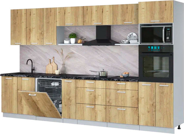 Кухонный гарнитур Интерлиния Мила Лайт 3.5-ПМ1-2  - фото