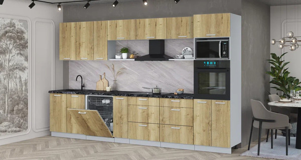 Кухонный гарнитур Интерлиния Мила Лайт 3.5-ПМ1-2 