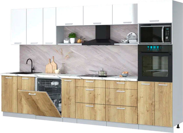 Кухонный гарнитур Интерлиния Мила Лайт 3.5-ПМ1-2  - фото